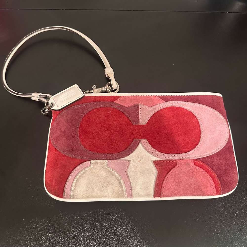 Vintage Coach Suede Patchwork Wristlet